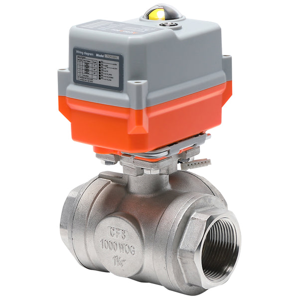 24VAC/DC 0-10V 3 Way 1/2" 3/4” 1” 1-1/4” Stainless Steel 304 Normally Open/Closed Proportional Integral Control Electrical Motorized Ball Valve