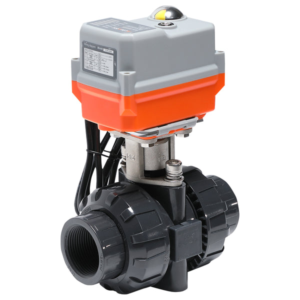 24VAC/DC 0-10V 2 Way 1/2" 3/4" 1" 2" 1-1/4" 1-1/2" 2" PVC Normally Open/Closed Proportional Integral Control Motorized Ball Valve