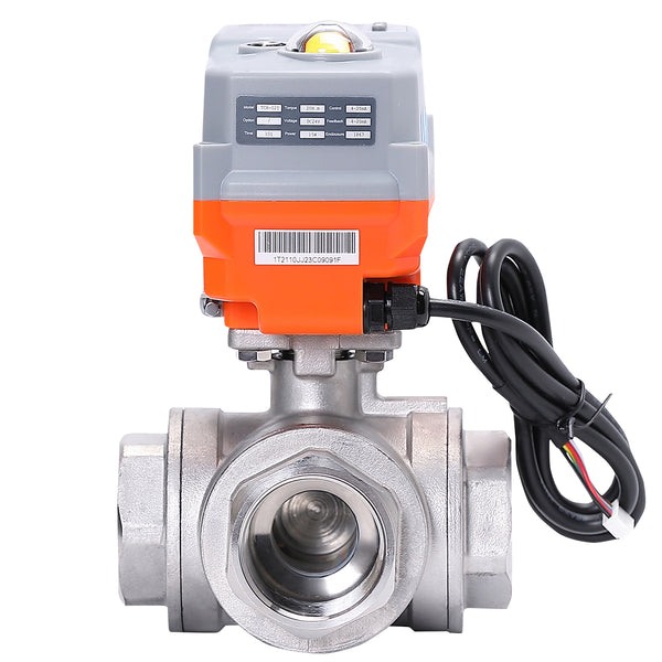 HSH-Flo 1/2"3/4" 1" 1-1/4"  24VDC 10 Sec.Quick Respon CF8/ 3 Way Stainless Steel 304 Motorized Electrical Ball